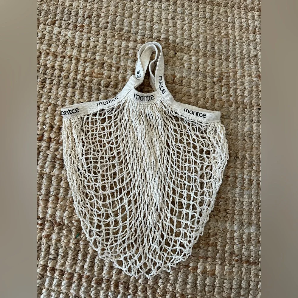 MONTCE BLACK LOGO COTTON NET BAG
